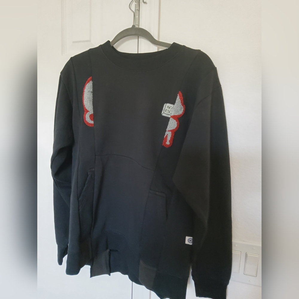MARKET Reworked 6 Panel Crewneck Sweatshirt- Overdyed Black {NWT}- 1 of a kind